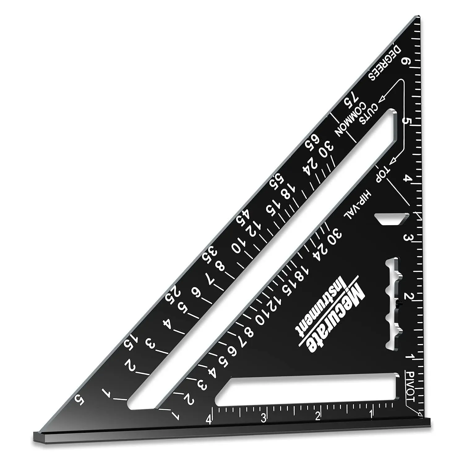 Mecurate Rafter Square, 7 inch Triangle Carpenter Square Die-cast Clear 