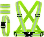 ILNCLUY Reflective Vest Reflective Glow Belt with 2Pack Reflector Armbands ...