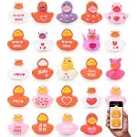 Jeep Ducks for Ducking (24 Pieces) - Valentine's Day Ducks for Jeeps - 2" Valentine's Themed Rubber Ducks Jeep Ducking - Plus Official Duck Duck Jeep Mobile App - Kid's Party Favor