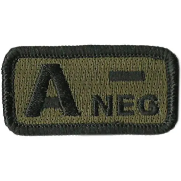 VELCRO® BRAND Fastener Morale Patch Blood Type A+ Pos Multitan 1x2&#034; 