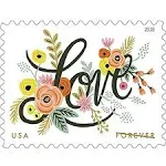 Love Flourishes Forever Stamps - 40 stamps (2 sheets of 20 postage stamps)