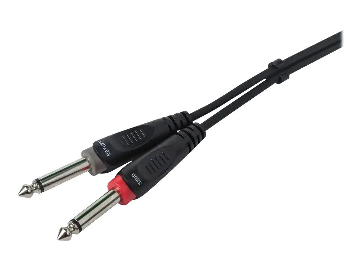 Monoprice 1/4-Inch TRS Male to Dual 1/4-Inch TS Male Insert Cable - 10 Feet - Black