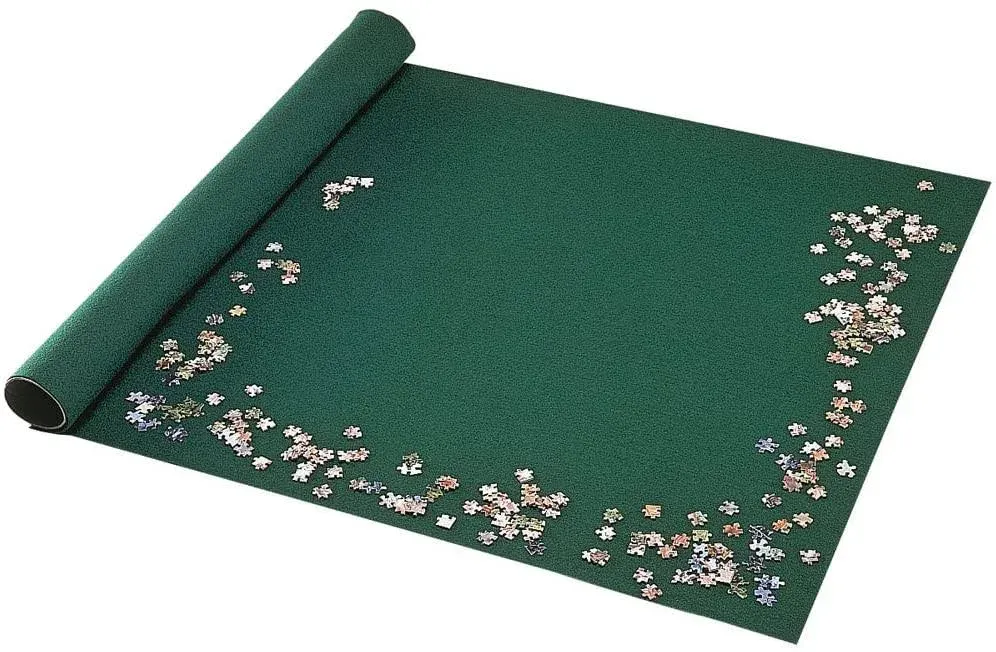 Puzzle Roll Felt Mat System Portable Jigsaw Roll Up Mat Green Felt