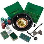 Talking Tables Casino Night Game Kit - Play Poker, Blackjack, Roulette - Gambling Set for Adults, Gifts for Him - Contains Game Mat, Chips, Play Money, Balls, Playing Cards (Host-Casino-V2)