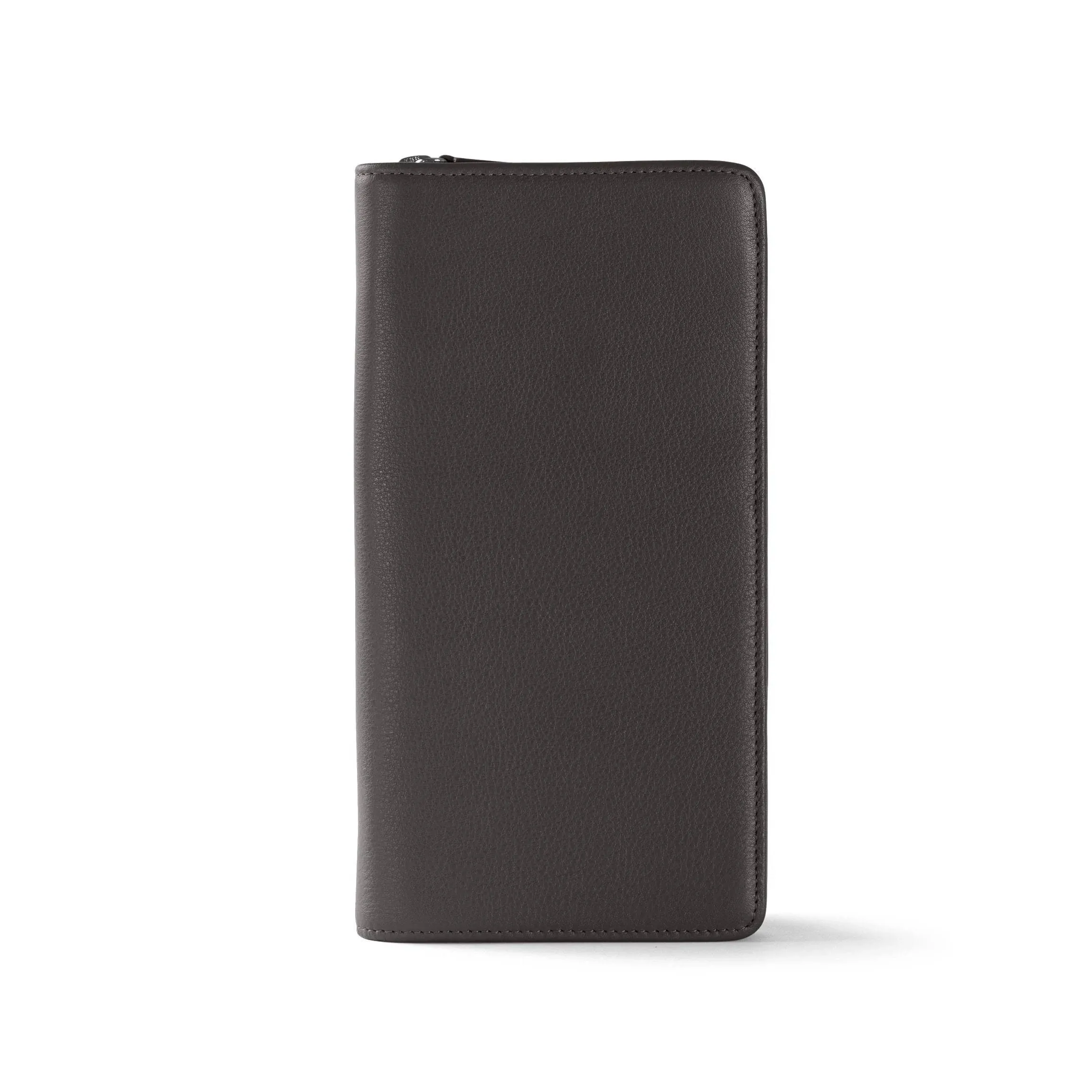 Leatherology RFID Black Onyx Travel Zip Organizer Wallet, Passport Holder, RFID Available, Full Grain Leather