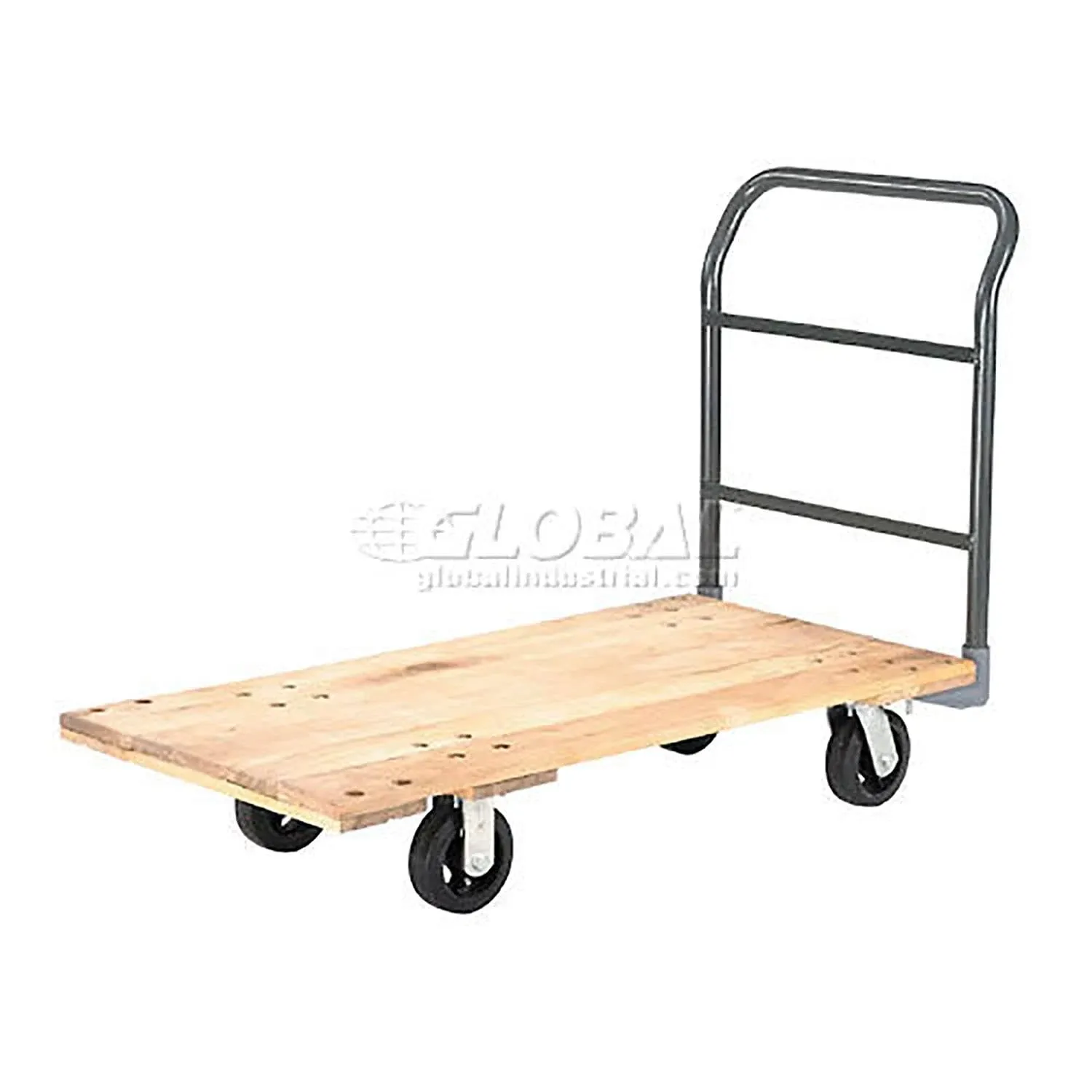 Global Industrial Hardwood Deck Platform Truck 60 x 30 2000 lb. Capacity 6" Rubber Casters