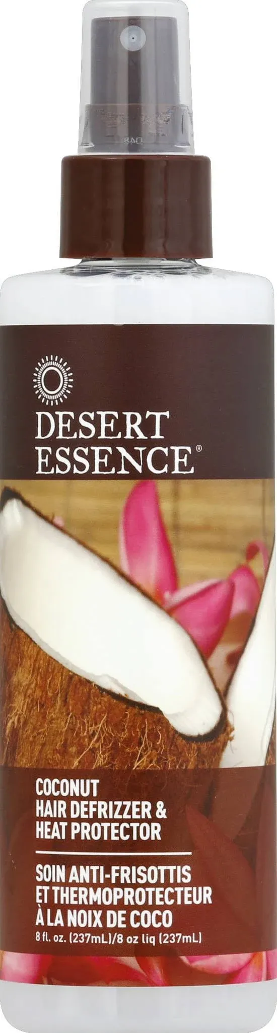 Desert Essence Hair Defrizzer & Heat Protector, Coconut - 8 fl oz