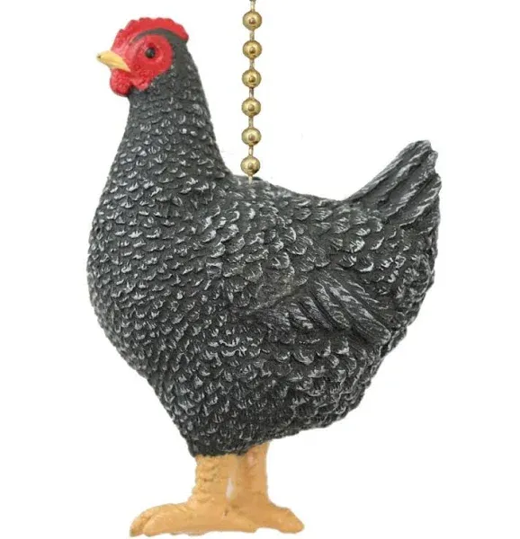 Speckled Black Chicken Fan Pull Decorative Light Chain