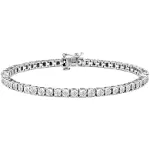 Sterling Silver Rose-Cut Diamond Tennis Bracelet