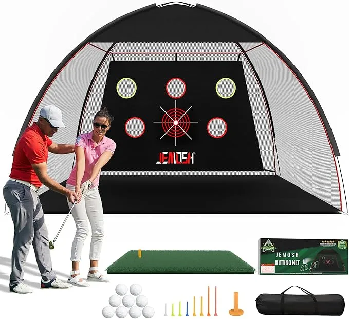 10X7 Ft Golf Net &amp; Mat Set, Golf Net for Backyard, Golf Practice Accessories