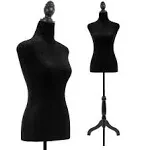 PayLessHere Mannequin Body Dress Form Torso Female Manikin 49.6-63.4 inch Height Adjustable Wooden Tripod Stand High Density Foam Portable Display Mannequin