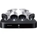 Lorex Indoor/Outdoor Wired Security Camera System, 5MP Ultra HD Bullet Cameras with Motion Detection Surveillance, Active Deterrence, 2TB 8 Channel DVR, 4 Cameras