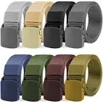 Nylon Military Tactical Belt with Plastic Buckle (8 Pack)