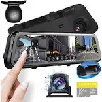 Jansite Stream Media Rearview Mirror Mounted 1080p Dash Cam And Rearview Camera