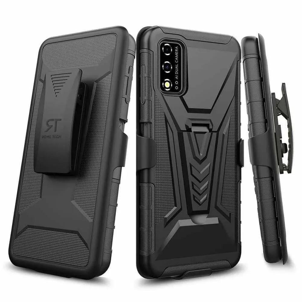 For T-Mobile Revvl V 4G  (2021) Shockproof Phone Case Belt Clip Holster Phone Co