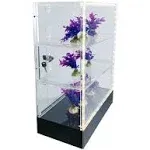 Clear Cabinet Acrylic Display LED Light Plexiglass Showcase LockNKey Transparent