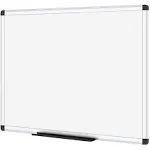 VIZ-PRO Magnetic Dry Erase Board - White/Silver Aluminum Frame, 48 x 24 in