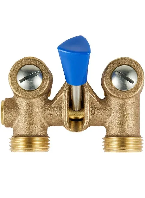 EFIELD Washing Machine Single Lever Shut Off Valve,1/2" Male Pipe Thread × 3/4" Outlet Hose Thread. Brass