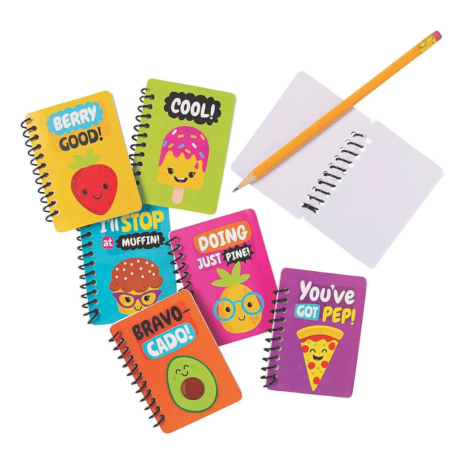 Funtastic Food Friends Mini Notebooks - 24 Pieces - Educational and Learning Activities for Kids