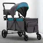 Jeep Sport All-Terrain Stroller Wagon by Delta Children - Includes Canopy, Parent Organizer, Adjustable Handlebar, Snack Tray & Cup Holders, Grey/Bonfire