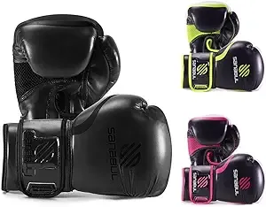 Essential Gel Boxing Gloves - All Black - 12 oz by Sanabul