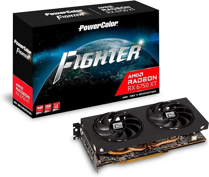 PowerColor Fighter AMD Radeon RX 6750 XT 12GB GDDR6 Graphics Card