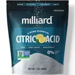 Milliard 100% Pure Food Grade Citric Acid - Non-GMO 10lb, Lemon Flavored