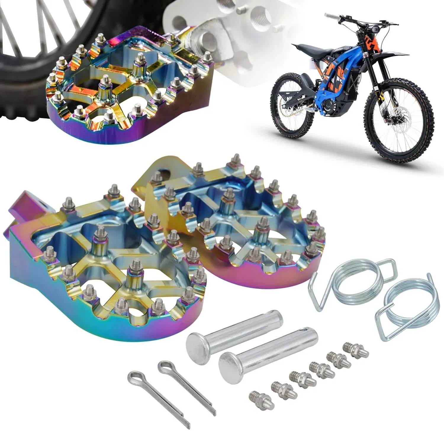 AnXin Foot Pegs Motorcycle Universal CNC Footpeg Footrest for PW 50 80 TW 200 CR CRF XR 50 70 80 100 110 KLX 110 TTR 90 90E - Quenching