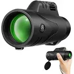 Monocular for Hunting Bird Watching with Low Light Night Vision AUCRSOZK 12x42 High Powered Compact Zoom HD Mini Pocket Monoculars Telescope