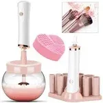 Makeup Brush Cleaner and Dryer Machine, YOYEWA Electric Cosmetic Automatic Brush Spinner with 8 Size Rubber Collars, Wash and Dry in Seconds, Deep Cleaner Solution Kit for Makeup Brushes