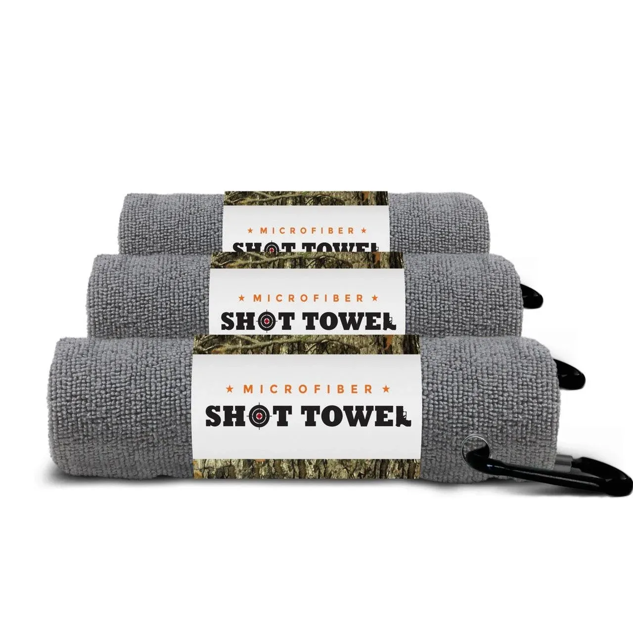 Shot Towel Overcast Gray 3 Pack for Shooters, Plush Microfiber Nap Fabric, 16x16 ...